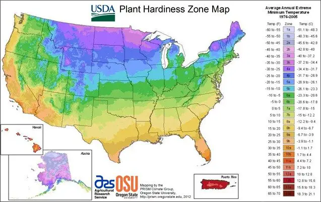USDA Climate Zone Map