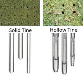 solid tine and hollow tine aerators