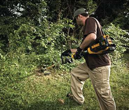 DeWalt 15 inch trimmer in action