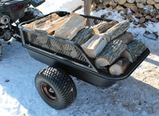 impact- elements wagon pulling split logs - pull behind wagon for lawn mower
