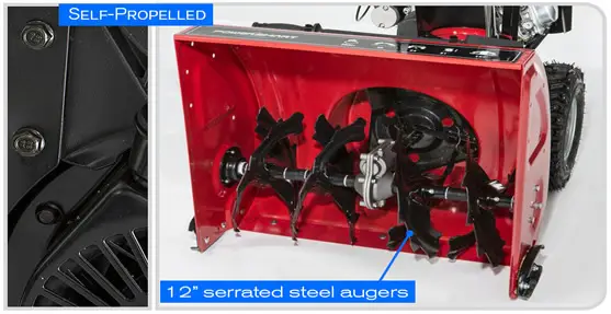 typical two-stage snow blower components