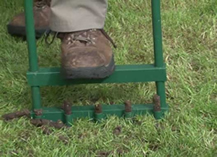 using manual aerator - how to aerate lawn by hand