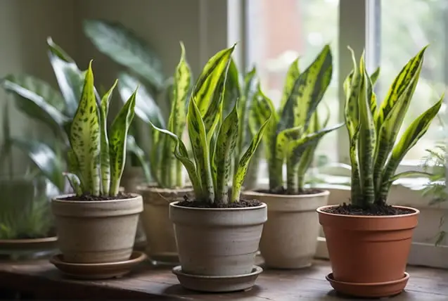 Potted snake plants